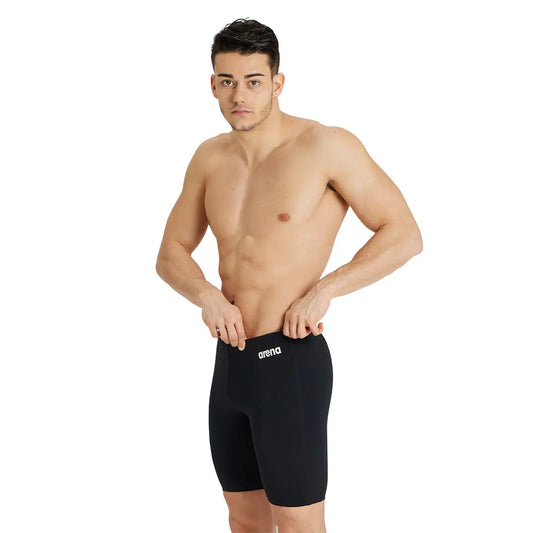 ARENA MEN'S SWIM TEAM JAMMER SOLID BLACK/WHITE (004770-550)