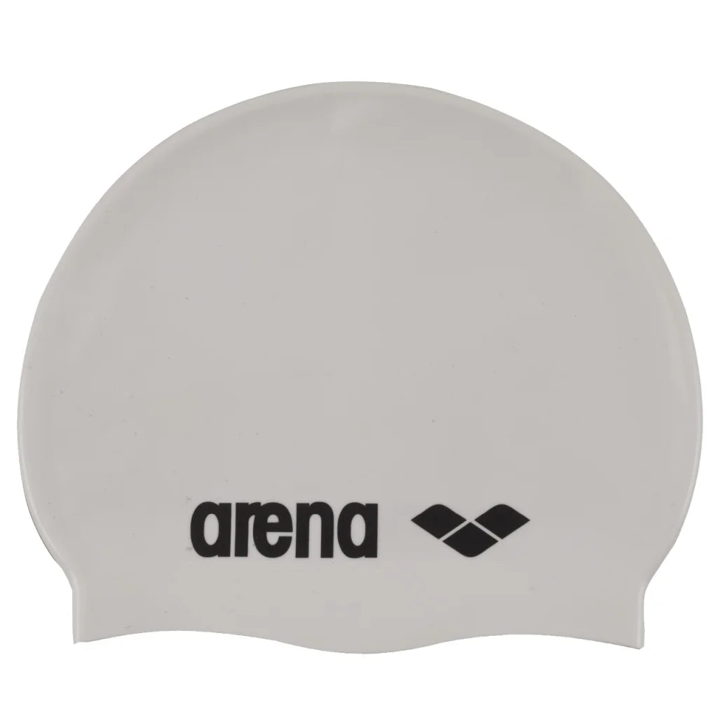 ARENA CLASSIC SILICONE ADULTS SWIMMING CAP WHITE -BLACK