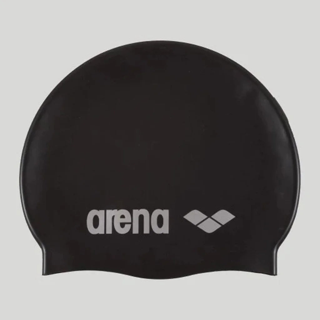 ARENA CLASSIC SILICONE ADULTS SWIMMING CAP BLACK-SILVER