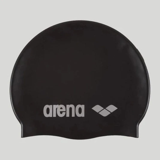 ARENA CLASSIC SILICONE ADULTS SWIMMING CAP BLACK-SILVER