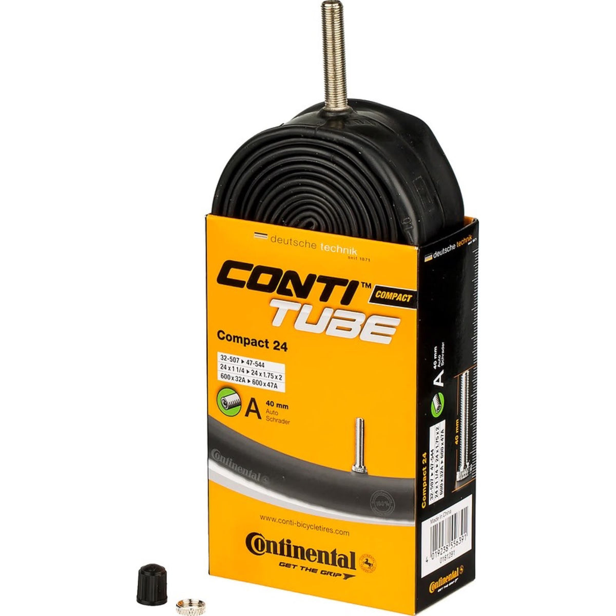 CONTINENTAL - TUBE COMPACT - SCHRADER VALVE - 24 x 1 1/4 - 1.75 x 2.0 A40 mm